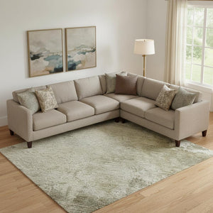 HomeRoots 10' Abstract Area Rug in Wheat, Ivory & Taupe - Washable, UV Protected, Perfect for High-Traffic Spaces 687089