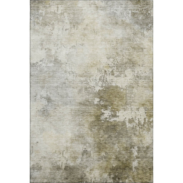 HomeRoots 10' Abstract Area Rug in Wheat, Ivory & Taupe - Washable, UV Protected, Perfect for High-Traffic Spaces 687089