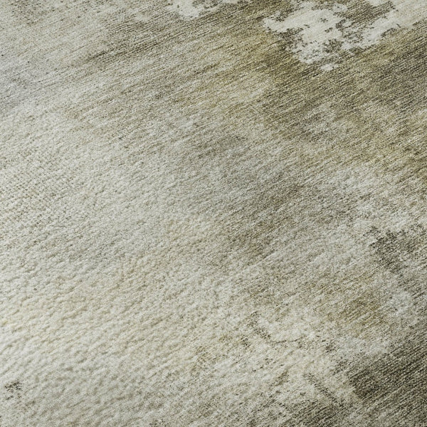 HomeRoots 10' Abstract Area Rug in Wheat, Ivory & Taupe - Washable, UV Protected, Perfect for High-Traffic Spaces 687089