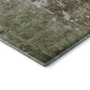 HomeRoots 8' X 10' Contemporary Abstract Washable Area Rug in Brown, Beige & Green – UV Protected & Durable! 687093