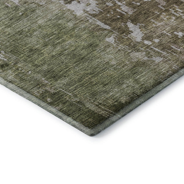 HomeRoots 8' X 10' Contemporary Abstract Washable Area Rug in Brown, Beige & Green – UV Protected & Durable! 687093