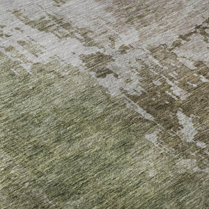 HomeRoots 8' X 10' Contemporary Abstract Washable Area Rug in Brown, Beige & Green – UV Protected & Durable! 687093