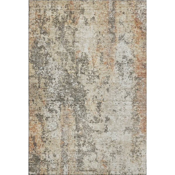 HomeRoots 8' X 10' Stylish Terra Cotta Brown and Gray Abstract Area Rug - Durable, Washable, UV Protected Design 687105