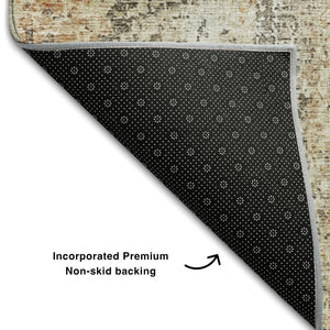HomeRoots 8' X 10' Stylish Terra Cotta Brown and Gray Abstract Area Rug - Durable, Washable, UV Protected Design 687105