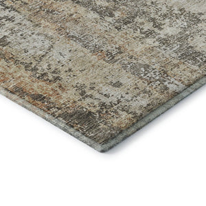 HomeRoots 8' X 10' Stylish Terra Cotta Brown and Gray Abstract Area Rug - Durable, Washable, UV Protected Design 687105