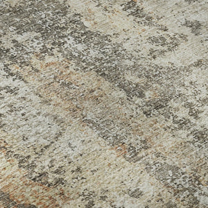 HomeRoots 8' X 10' Stylish Terra Cotta Brown and Gray Abstract Area Rug - Durable, Washable, UV Protected Design 687105