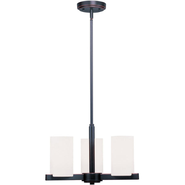 HomeRoots Three Light Dimmable Chandelier - Modern Steel Shades for Adjustable Ambiance in Any Room 687113