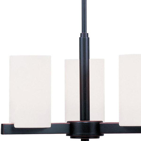 HomeRoots Three Light Dimmable Chandelier - Modern Steel Shades for Adjustable Ambiance in Any Room 687113