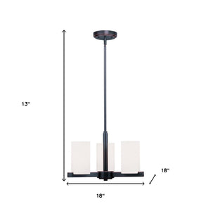 HomeRoots Three Light Dimmable Chandelier - Modern Steel Shades for Adjustable Ambiance in Any Room 687113