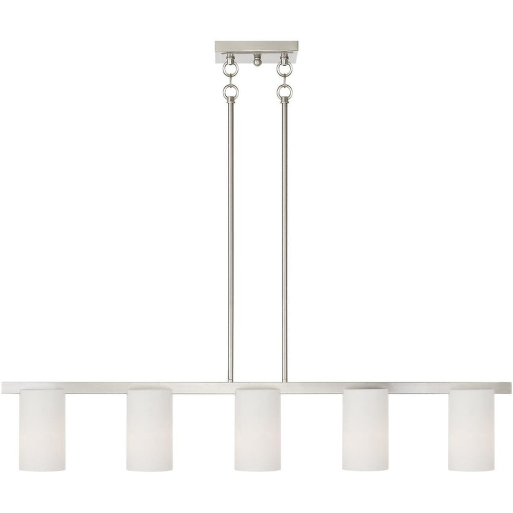 HomeRoots Five Light Dimmable Chandelier - Modern Cylinder Design with Steel Shades for Versatile Ambiance 687118
