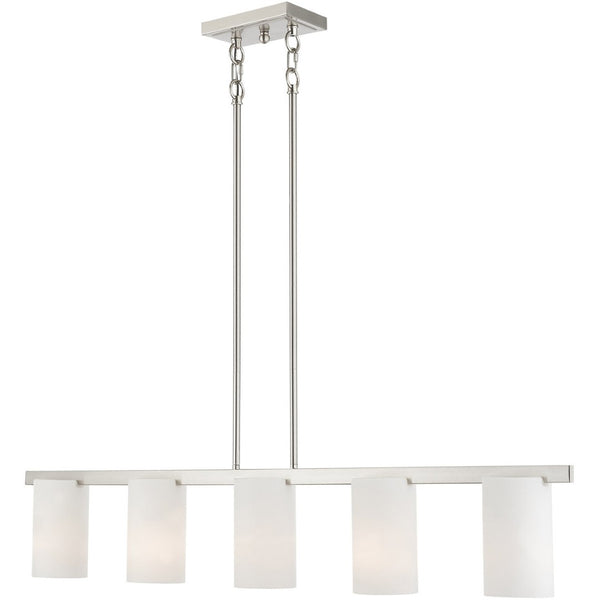 HomeRoots Five Light Dimmable Chandelier - Modern Cylinder Design with Steel Shades for Versatile Ambiance 687118