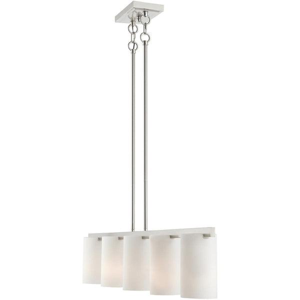 HomeRoots Five Light Dimmable Chandelier - Modern Cylinder Design with Steel Shades for Versatile Ambiance 687118