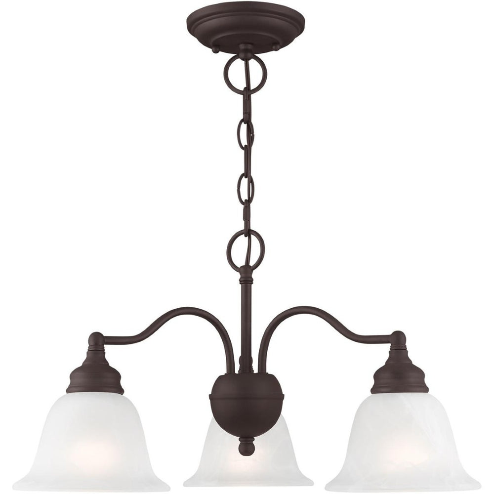 HomeRoots Bronze Three-Light Dimmable Chandelier with Cylinder Shades for Elegant Home Lighting Solutions 687119