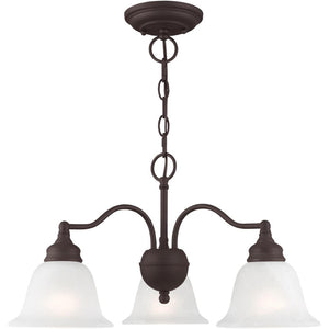 HomeRoots Bronze Three-Light Dimmable Chandelier with Cylinder Shades for Elegant Home Lighting Solutions 687119