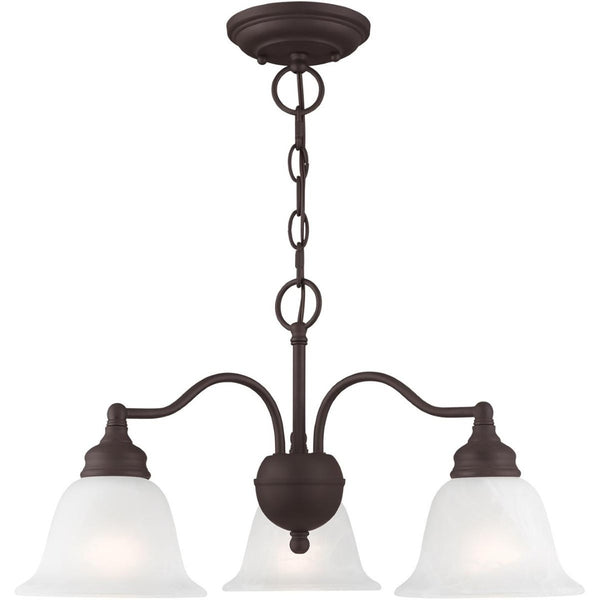 HomeRoots Bronze Three-Light Dimmable Chandelier with Cylinder Shades for Elegant Home Lighting Solutions 687119
