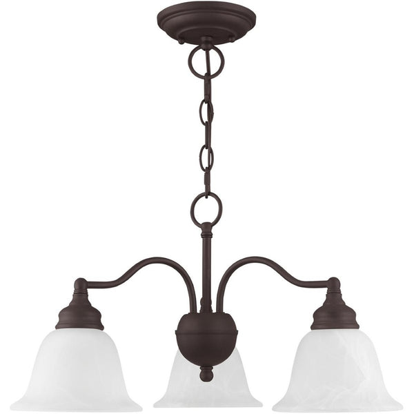 HomeRoots Bronze Three-Light Dimmable Chandelier with Cylinder Shades for Elegant Home Lighting Solutions 687119