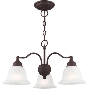 HomeRoots Bronze Three-Light Dimmable Chandelier with Cylinder Shades for Elegant Home Lighting Solutions 687119