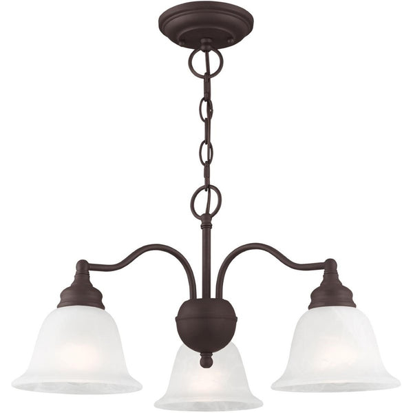 HomeRoots Bronze Three-Light Dimmable Chandelier with Cylinder Shades for Elegant Home Lighting Solutions 687119
