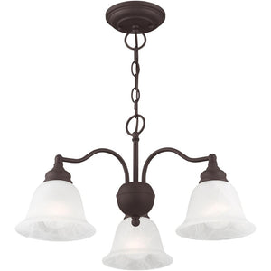 HomeRoots Bronze Three-Light Dimmable Chandelier with Cylinder Shades for Elegant Home Lighting Solutions 687119