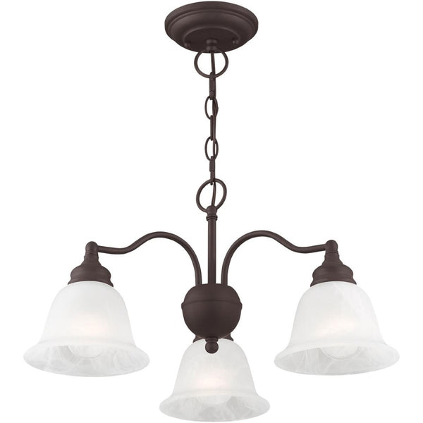 HomeRoots Bronze Three-Light Dimmable Chandelier with Cylinder Shades for Elegant Home Lighting Solutions 687119