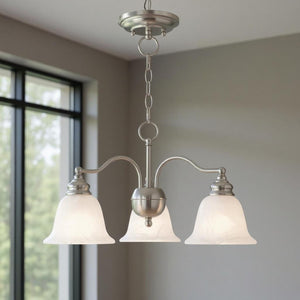 HomeRoots Three Light Dimmable Chandelier - Modern Cylinder Design for Stylish Dining, Kitchen & Living Spaces 687120