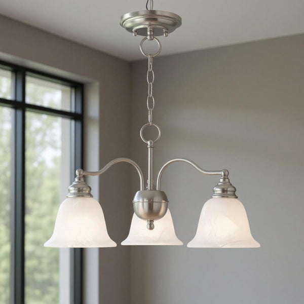 HomeRoots Three Light Dimmable Chandelier - Modern Cylinder Design for Stylish Dining, Kitchen & Living Spaces 687120