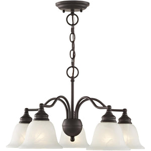 HomeRoots Bronze Elegant Five-Light Dimmable Chandelier with Contemporary Cylinder Shades for Stylish Interiors 687121