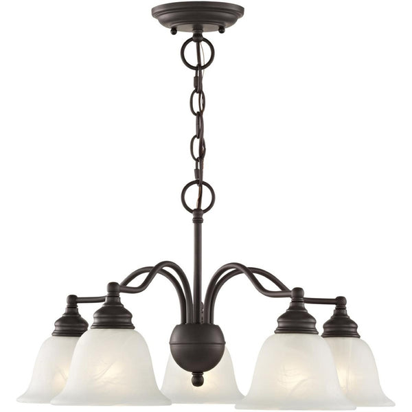 HomeRoots Bronze Elegant Five-Light Dimmable Chandelier with Contemporary Cylinder Shades for Stylish Interiors 687121