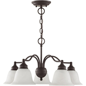 HomeRoots Bronze Elegant Five-Light Dimmable Chandelier with Contemporary Cylinder Shades for Stylish Interiors 687121
