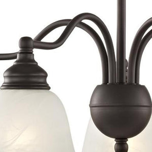 HomeRoots Bronze Elegant Five-Light Dimmable Chandelier with Contemporary Cylinder Shades for Stylish Interiors 687121