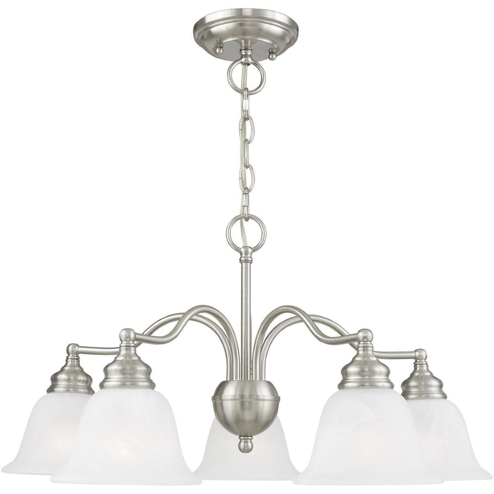 HomeRoots Five Light Dimmable Chandelier - Modern Cylinder Shades for Stylish, Flexible Illumination in Any Space 687122