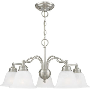 HomeRoots Five Light Dimmable Chandelier - Modern Cylinder Shades for Stylish, Flexible Illumination in Any Space 687122