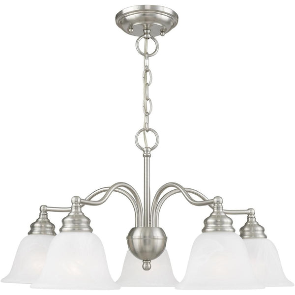 HomeRoots Five Light Dimmable Chandelier - Modern Cylinder Shades for Stylish, Flexible Illumination in Any Space 687122