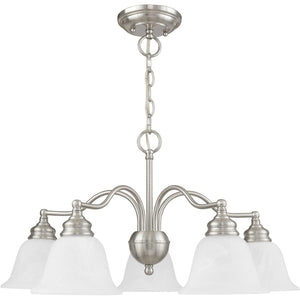 HomeRoots Five Light Dimmable Chandelier - Modern Cylinder Shades for Stylish, Flexible Illumination in Any Space 687122