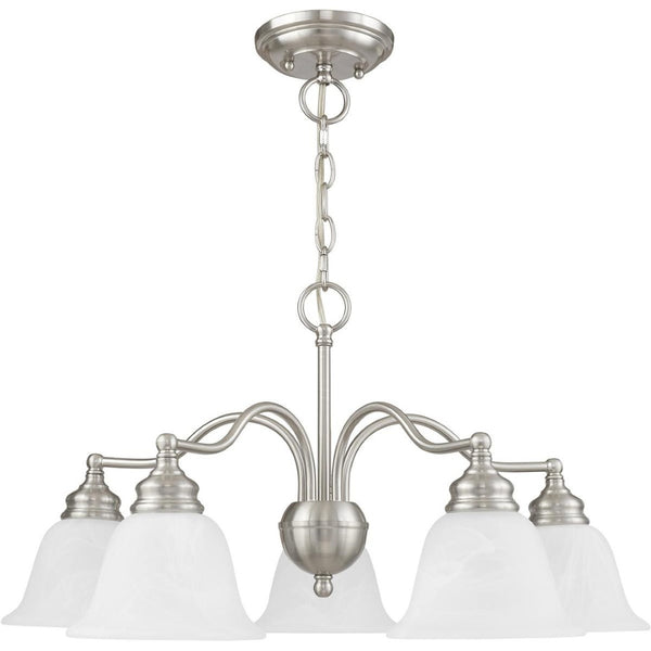 HomeRoots Five Light Dimmable Chandelier - Modern Cylinder Shades for Stylish, Flexible Illumination in Any Space 687122