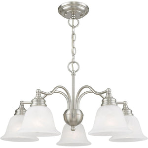 HomeRoots Five Light Dimmable Chandelier - Modern Cylinder Shades for Stylish, Flexible Illumination in Any Space 687122
