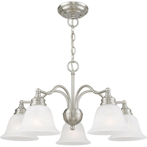 HomeRoots Five Light Dimmable Chandelier - Modern Cylinder Shades for Stylish, Flexible Illumination in Any Space 687122