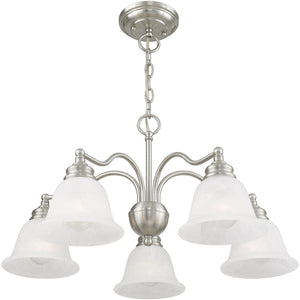 HomeRoots Five Light Dimmable Chandelier - Modern Cylinder Shades for Stylish, Flexible Illumination in Any Space 687122