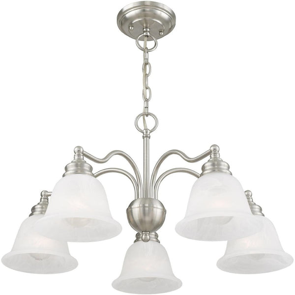 HomeRoots Five Light Dimmable Chandelier - Modern Cylinder Shades for Stylish, Flexible Illumination in Any Space 687122
