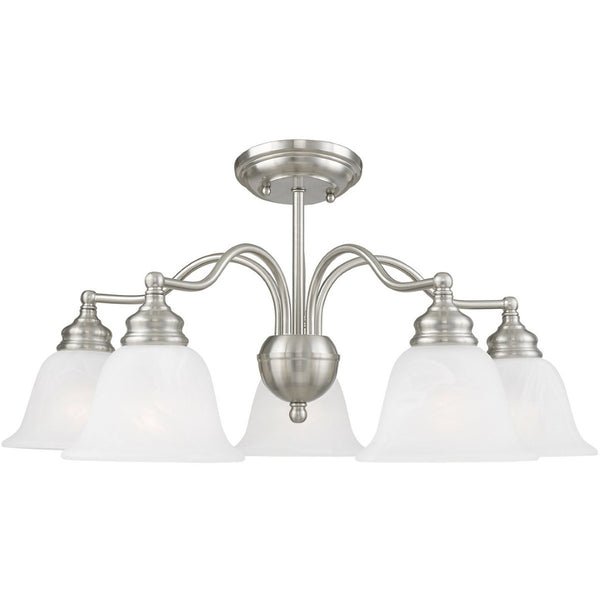 HomeRoots Five Light Dimmable Chandelier - Modern Cylinder Shades for Stylish, Flexible Illumination in Any Space 687122