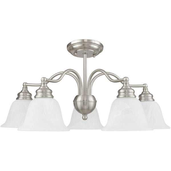 HomeRoots Five Light Dimmable Chandelier - Modern Cylinder Shades for Stylish, Flexible Illumination in Any Space 687122