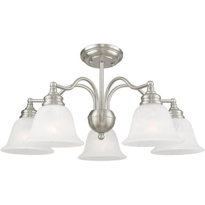 HomeRoots Five Light Dimmable Chandelier - Modern Cylinder Shades for Stylish, Flexible Illumination in Any Space 687122