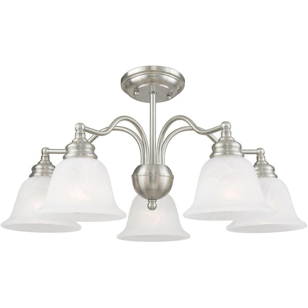 HomeRoots Five Light Dimmable Chandelier - Modern Cylinder Shades for Stylish, Flexible Illumination in Any Space 687122