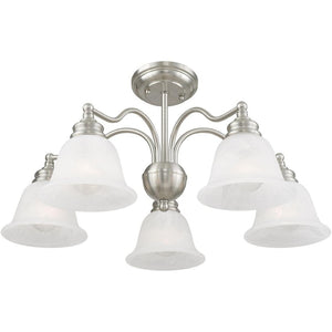 HomeRoots Five Light Dimmable Chandelier - Modern Cylinder Shades for Stylish, Flexible Illumination in Any Space 687122