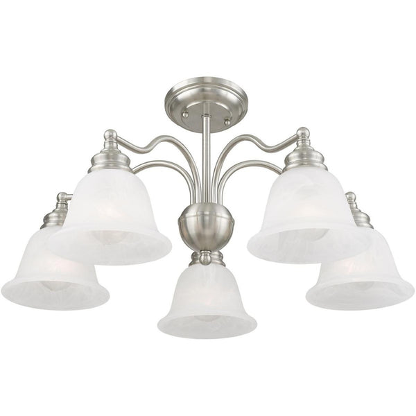 HomeRoots Five Light Dimmable Chandelier - Modern Cylinder Shades for Stylish, Flexible Illumination in Any Space 687122