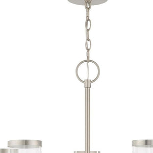 HomeRoots Five Light Dimmable Chandelier with Modern Cylindrical Shades for Elegant Home Lighting Solutions 687123
