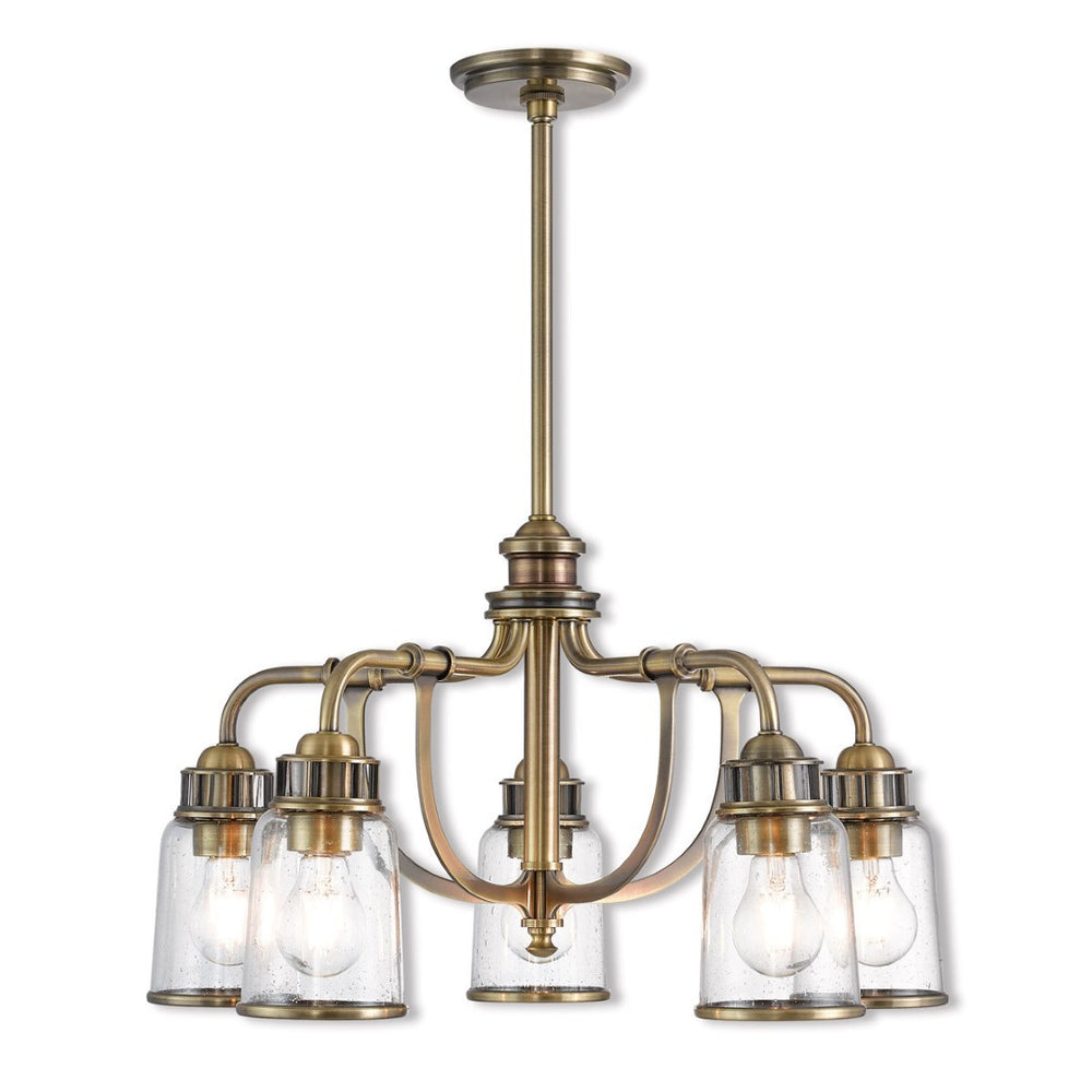 HomeRoots Five Light Dimmable Chandelier - Modern Steel Design with Adjustable Brightness for Any Room Style 687124