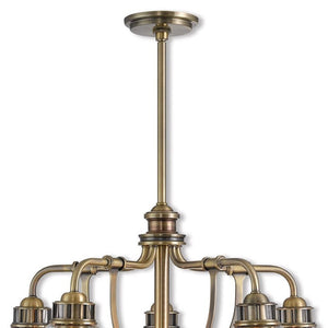 HomeRoots Five Light Dimmable Chandelier - Modern Steel Design with Adjustable Brightness for Any Room Style 687124