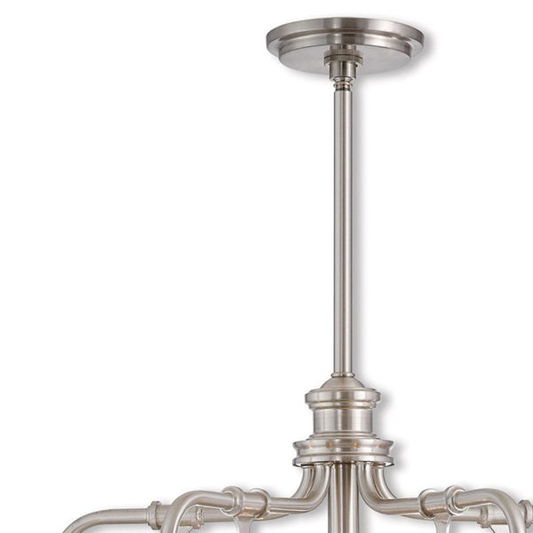 HomeRoots Five Light Dimmable Chandelier - Modern Cylinder Shades for Stylish Ambiance in Any Space 687127