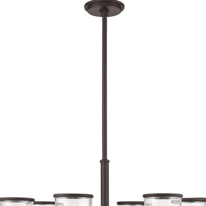 HomeRoots Bronze Elegant Six-Light Dimmable Chandelier with Cylinder Shades for Warm Ambient Lighting 687130